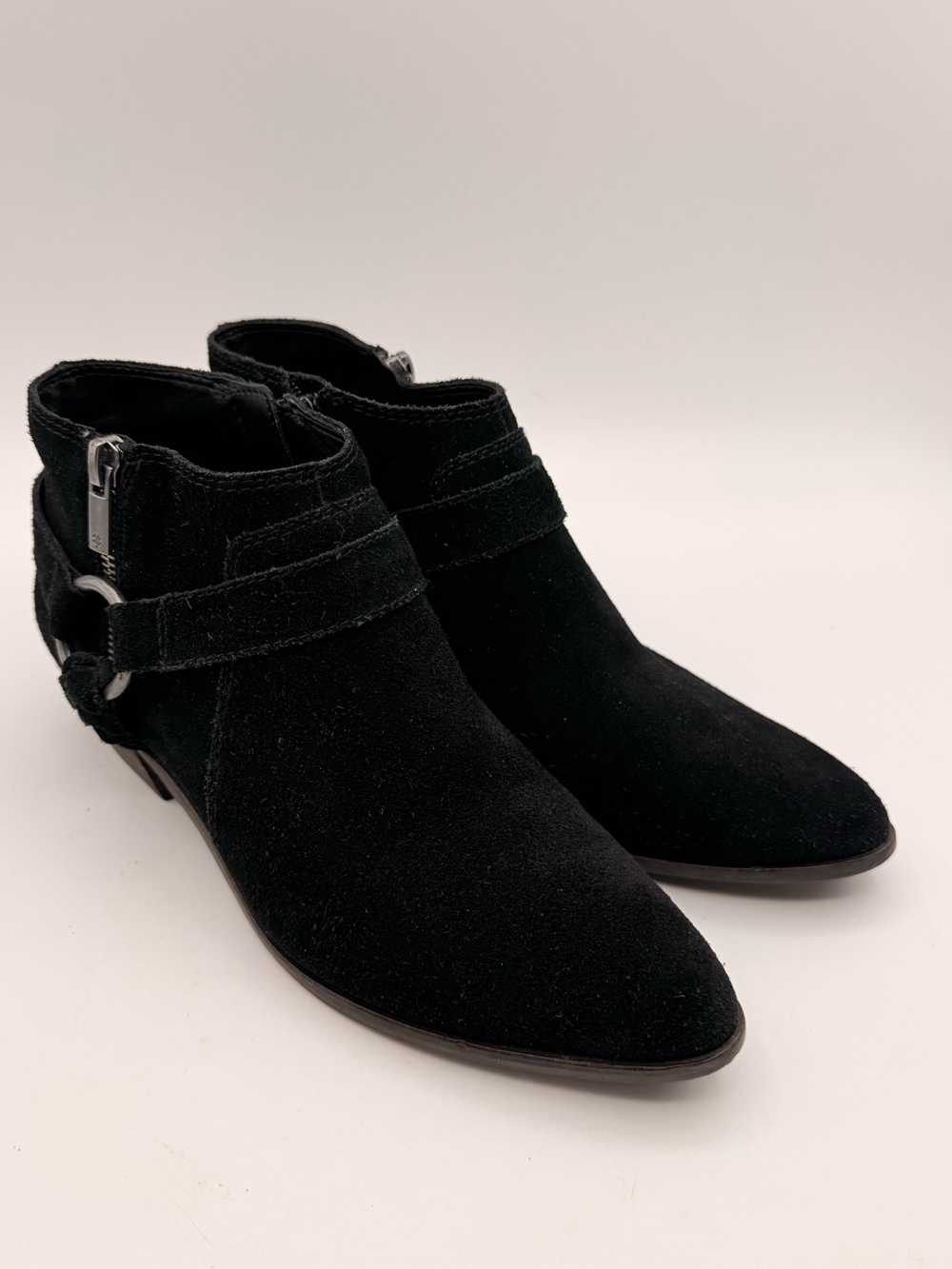 LUCKY BRAND Black Suede Leather Ankle Booties Women’s Size 8